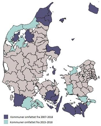 Nuværende yderkommuner med forhøjet befordringsfradrag